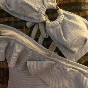 Light Blue Knit Bikini Set